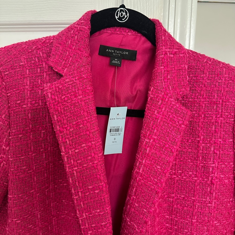 Ann Taylor Pink Tweed Blazer - Picture 2 of 4